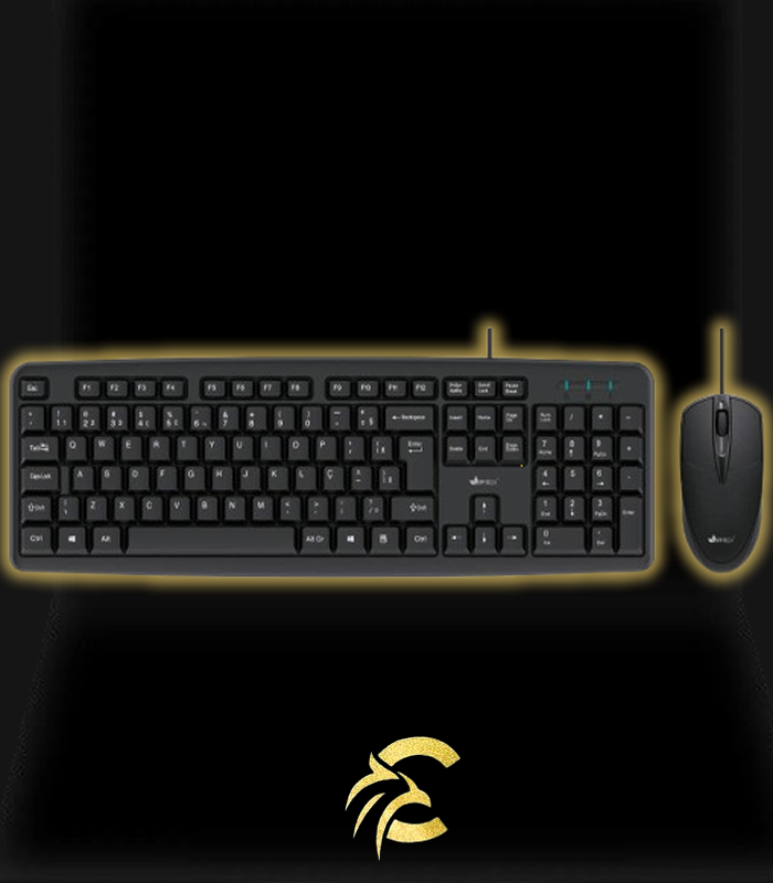 Teclado e Mouse com fio, Preto, - CM-31