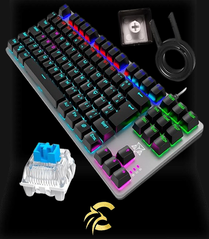 Teclado Gamer Mecânico com Led Aula T202