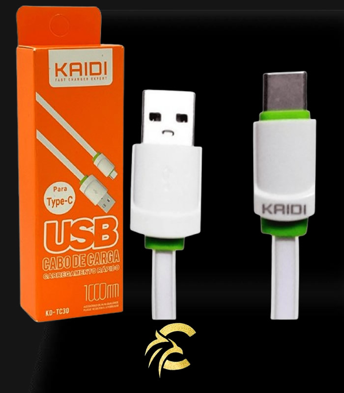 Cabo De Dados Turbo Para Celular Tipo C - Kaidi KD-TC30